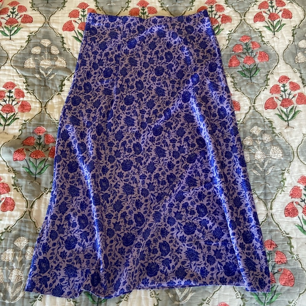 J Crew floral slip skirt